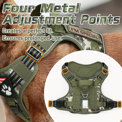 rabbitgoo Tactical Dog Harness for Large Dogs, No Pull Military Service Vest with Handle & Molle