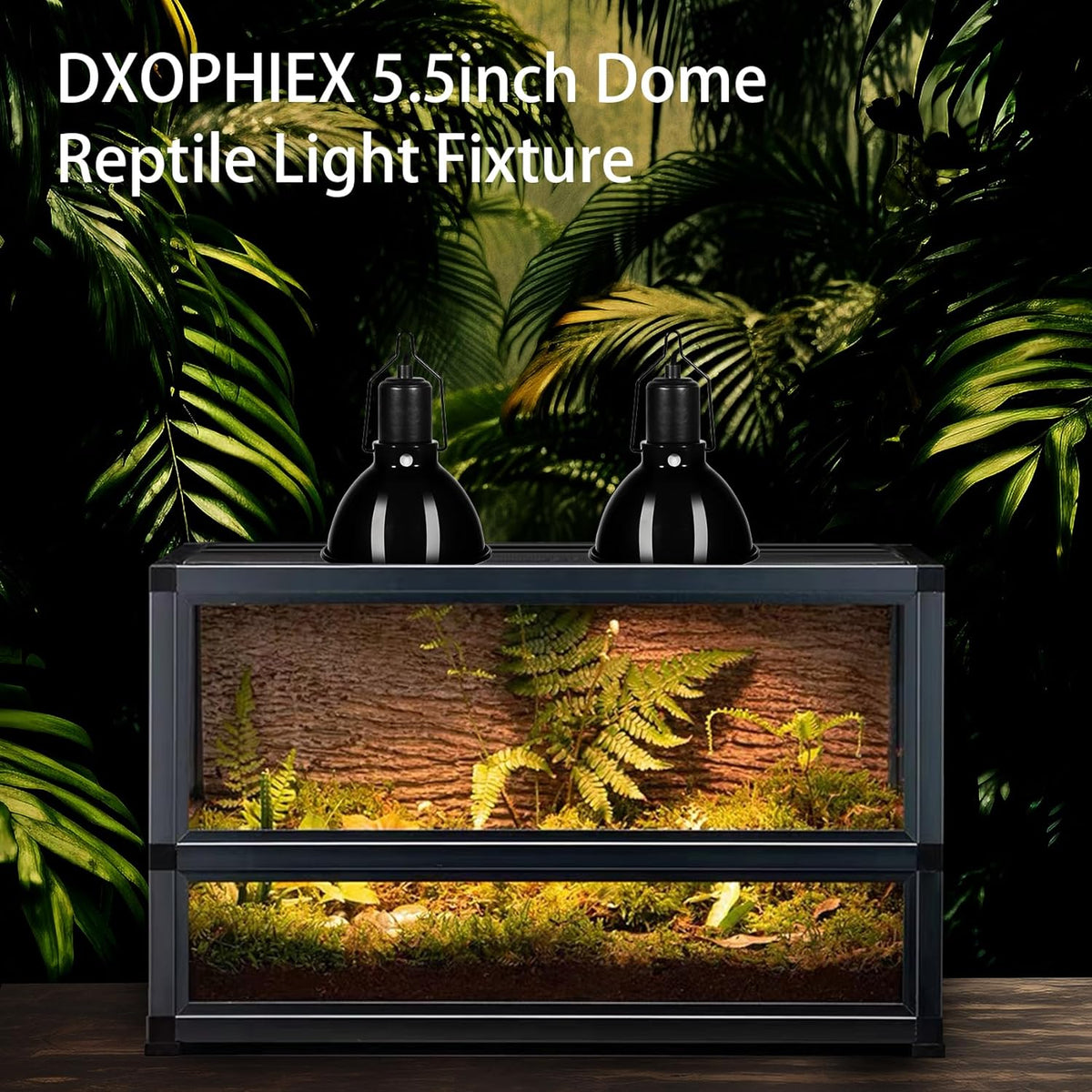 5.5 inch Dome Reptile Light Fixture Reptile Heat Lamp UVB Light Fixture for Bearded Dragon, Lizard