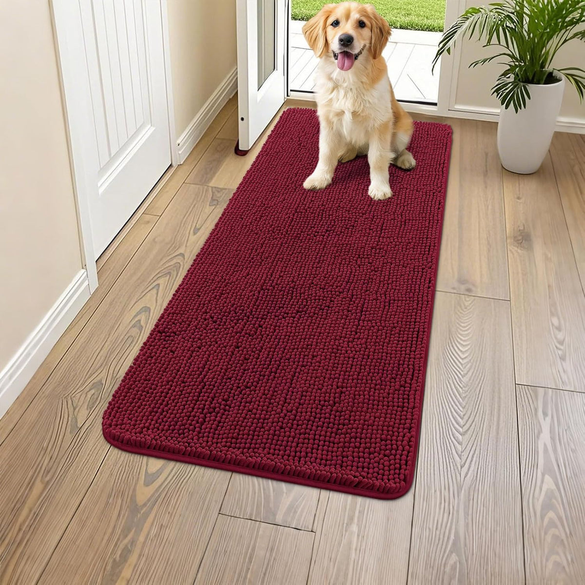Smiry Dog Door Mat for Muddy Paws 59x24, Absorbs Moisture and Dirt Doormat, Non-Slip Washable Quick