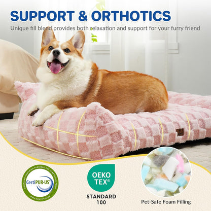 Large Dog Bed Sofa, Fluffy Pet Bed for Medium and Large Dogs, Supportive Dog Couch Sofa for Dogs