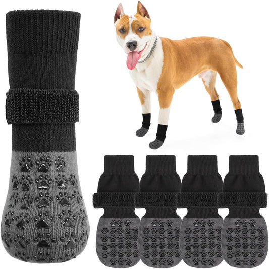 SCENEREAL Dog Socks to Prevent Licking Paws for Hardwood Floors Anti Slip, Dog Grippy Socks Shoes