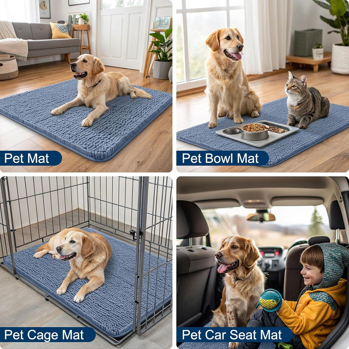 Smiry Dog Door Mat for Muddy Paws 30x20, Absorbs Moisture and Dirt Doormat, Non-Slip Washable Quick