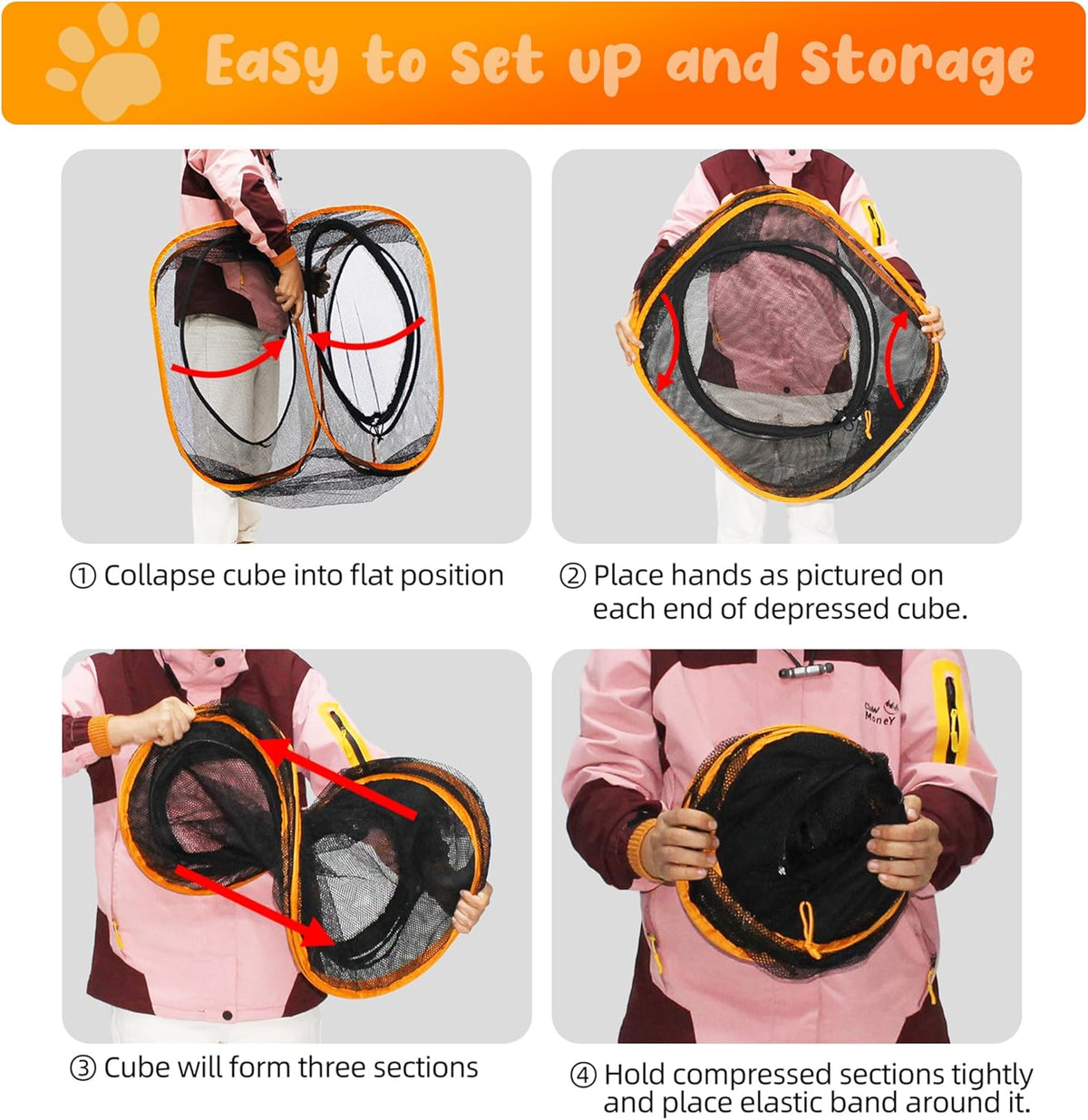 Cat Play Tunnel + Cube(with Three Ways) for Indoor and Outdoor, Kitty Play House, Cat Enclosures