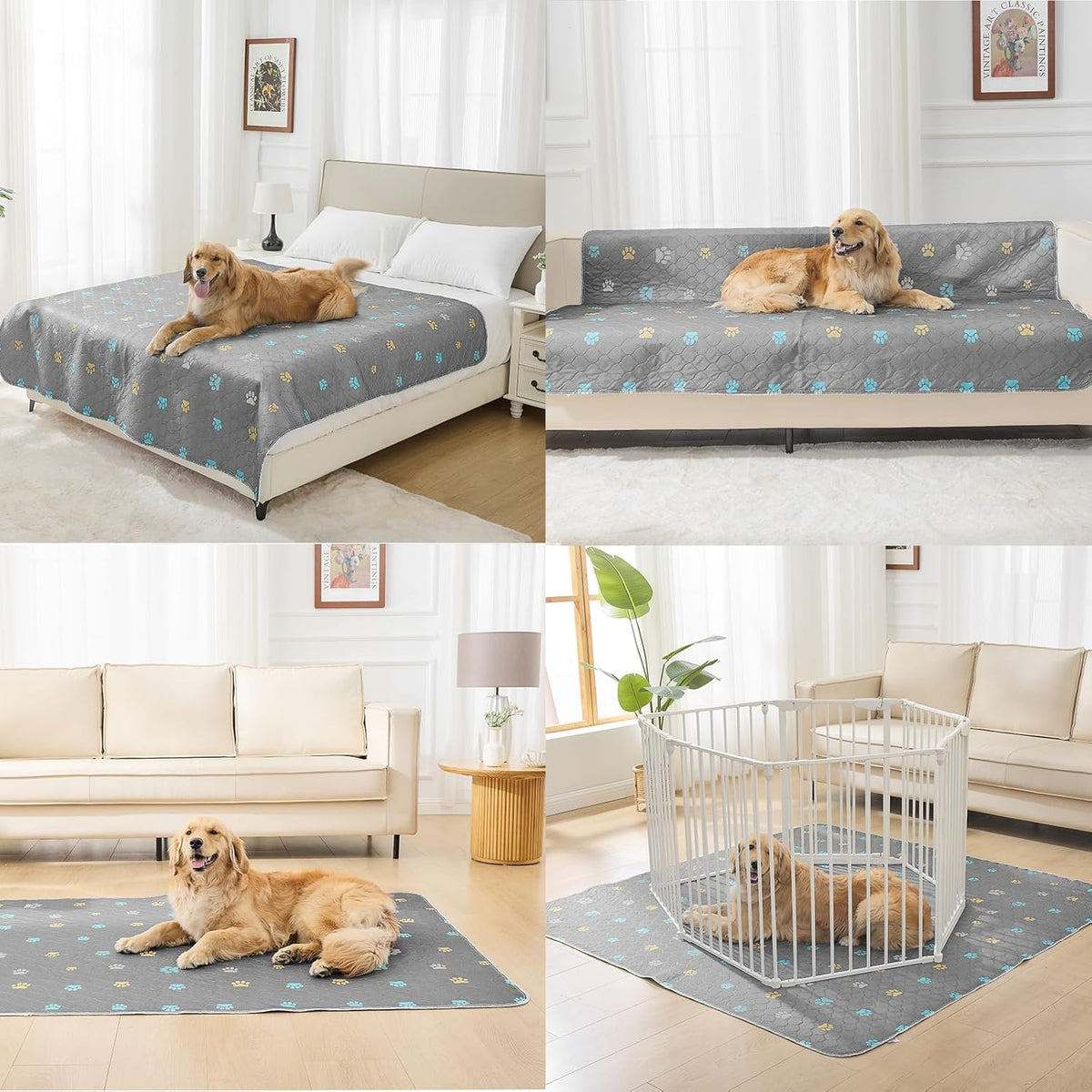 Aitmexcn Washable Puppy Dog Pee Pad, 100% Waterproof Whelping Training Mat for Puppy/Senior Dog