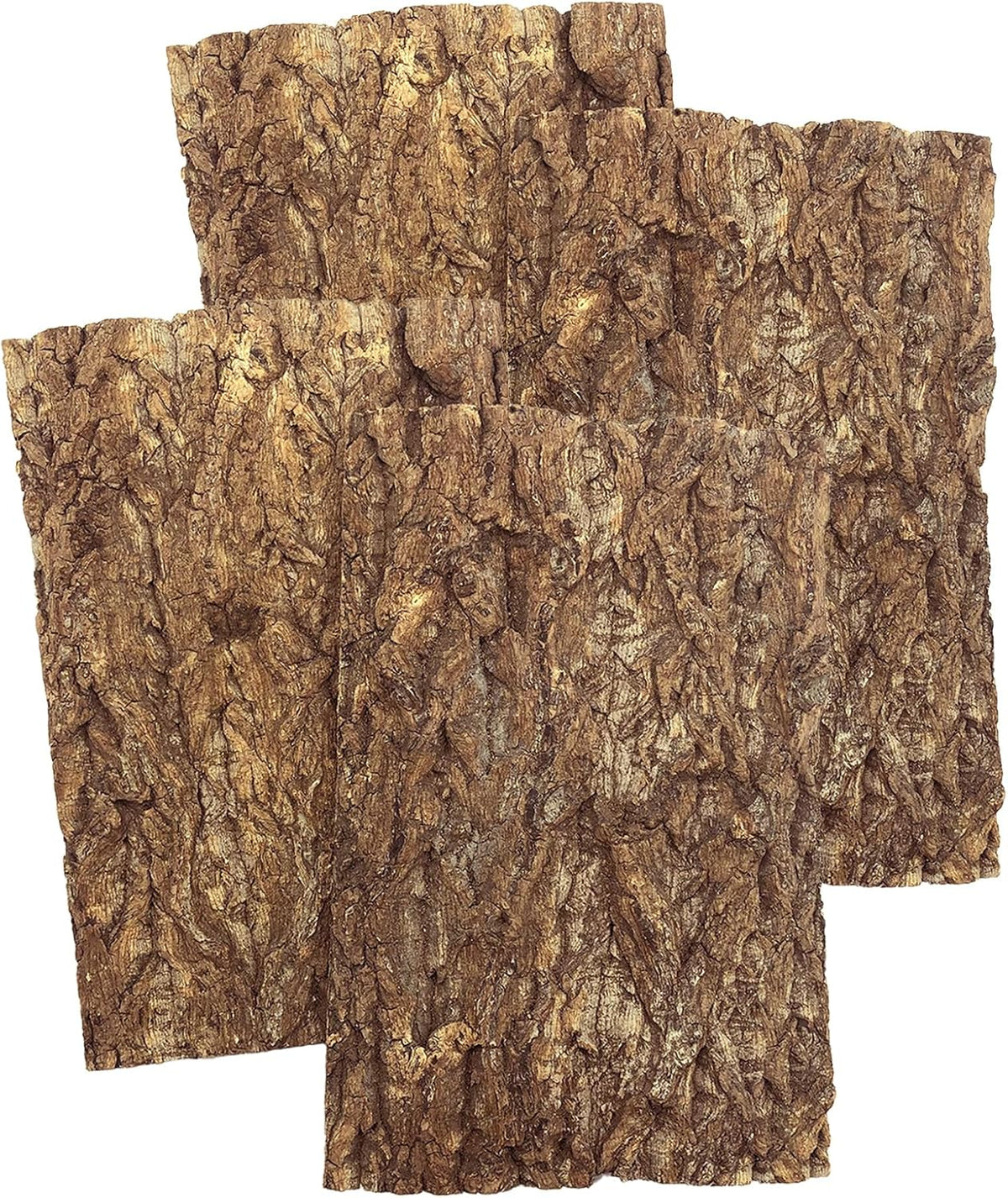 Tfwadmx 4Pcs Cork Tile Terrarium Background 15.7"x11.8" Reptile Bark Backdrop Wall Decor 3D Bearded