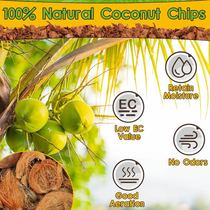 Halatool 6Pack Compressed Coconut Chips Brick Natural Coconut Husk for Reptiles Bedding Coco Coir
