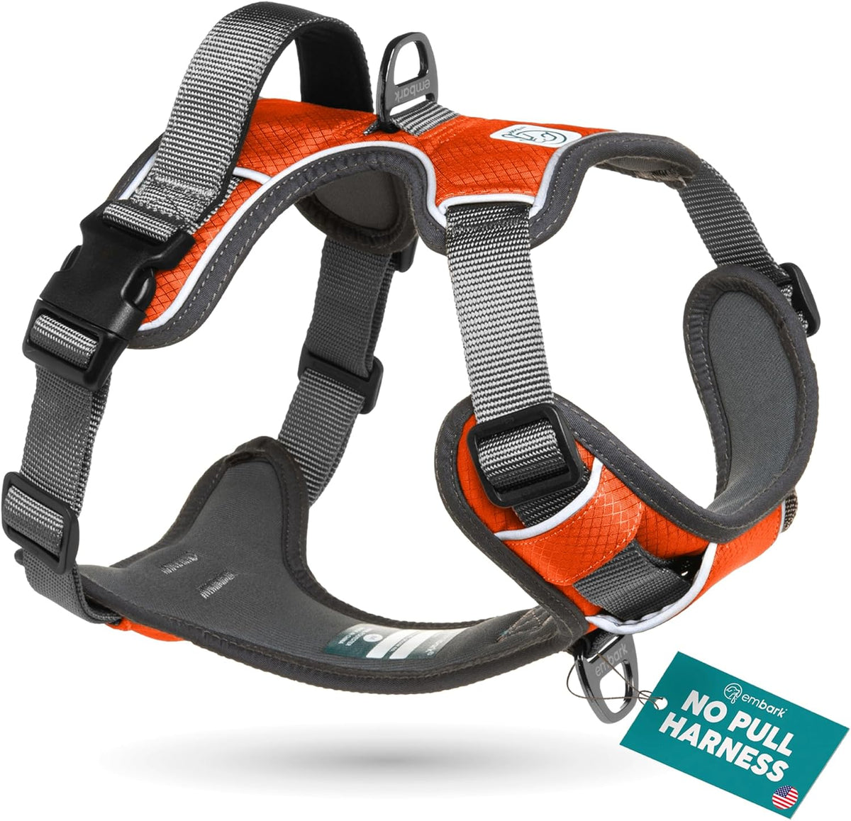 Embark Adventure Dog Harness, Reflective Trim No Pull Dog Harness Medium Sized Dogs - Military