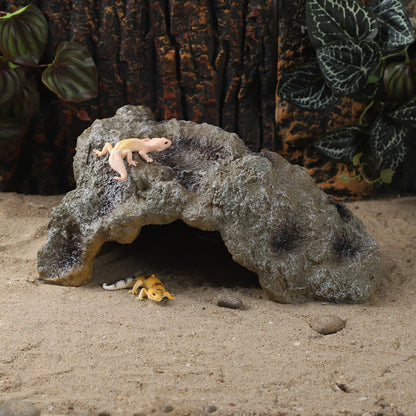 IBWell Resin Leopard Gecko Hide, True to Nature Reptile Rock for Bearded Dragon Hideout Snake Hides