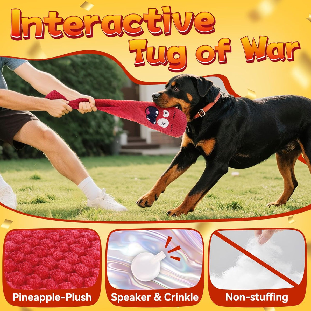 KIPRITII 12-Pack Large Dog Chew Toys for Aggressive Chewers - Includes Indestructible Chew Bone