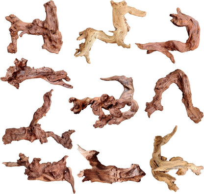 majoywoo Natural Small Driftwood for Aquarium Decor Reptile Decor, Assorted Driftwood Branch 2-4.5"