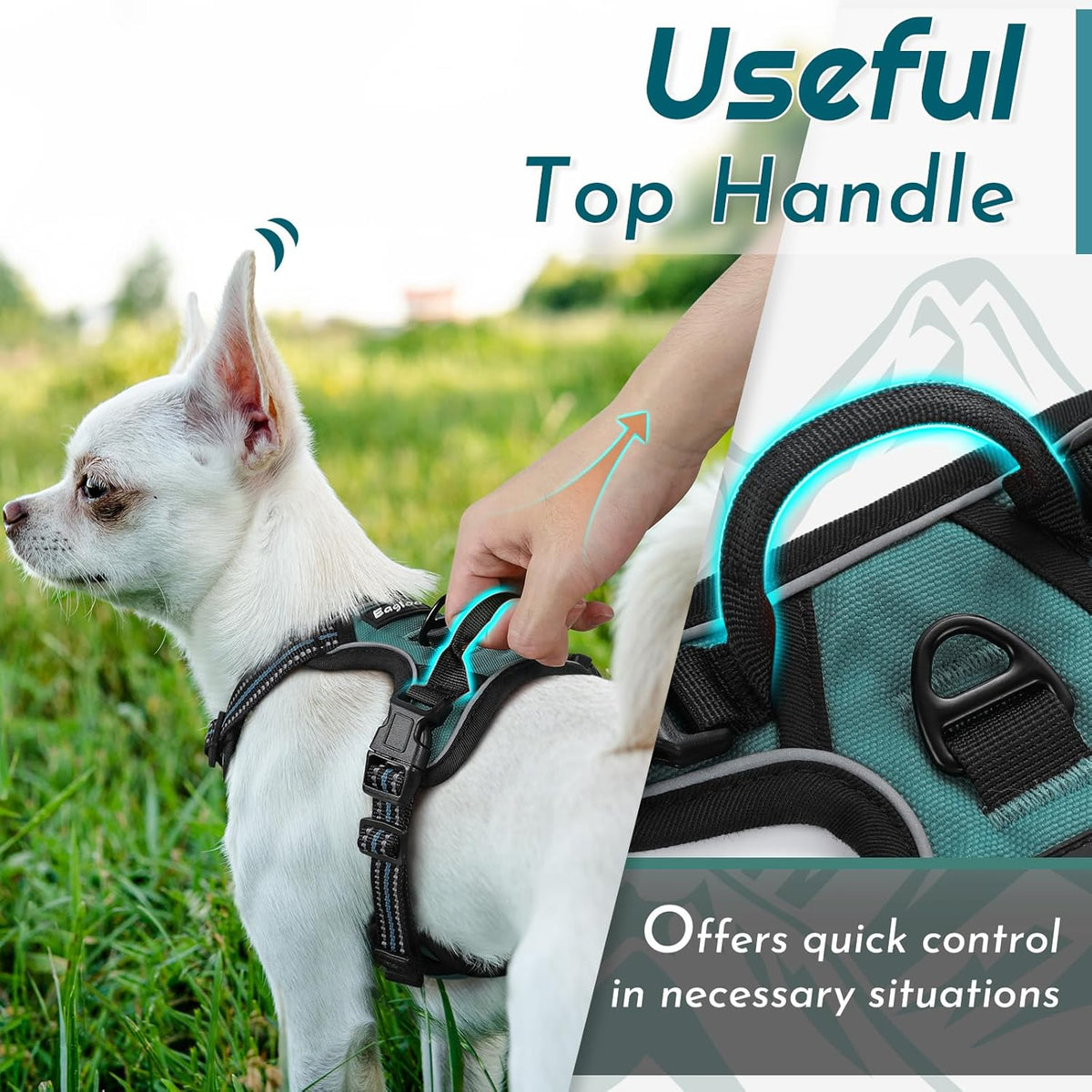 Eagloo Small Dog Harness No Pull, Service Vest with Reflective Strips and Control Handle