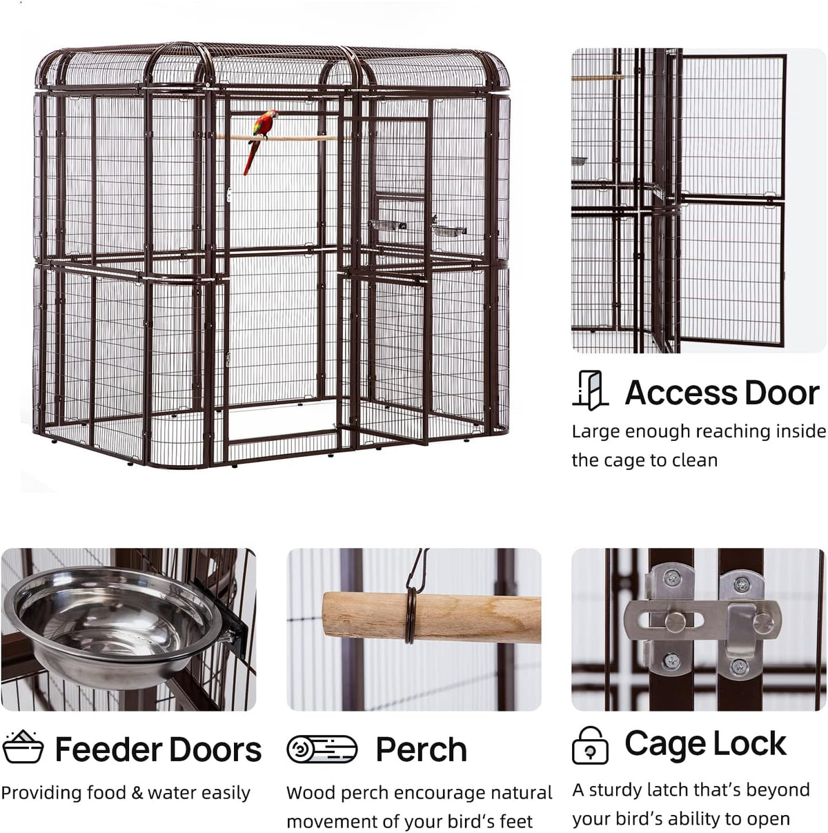 wonline Parrot Cages for Large Birds Outdoor Extra Large Bird Cage with Bird Cage and Perch