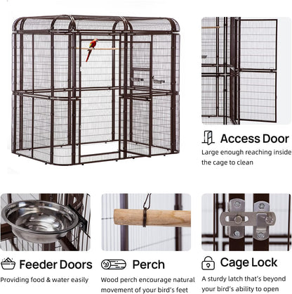 wonline Parrot Cages for Large Birds Outdoor Extra Large Bird Cage with Bird Cage and Perch