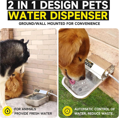 Automatic Water Dispenser for Dogs, 101oz Outdoor Dog Water Bowl, 304 Stainless Steel Water Feeder