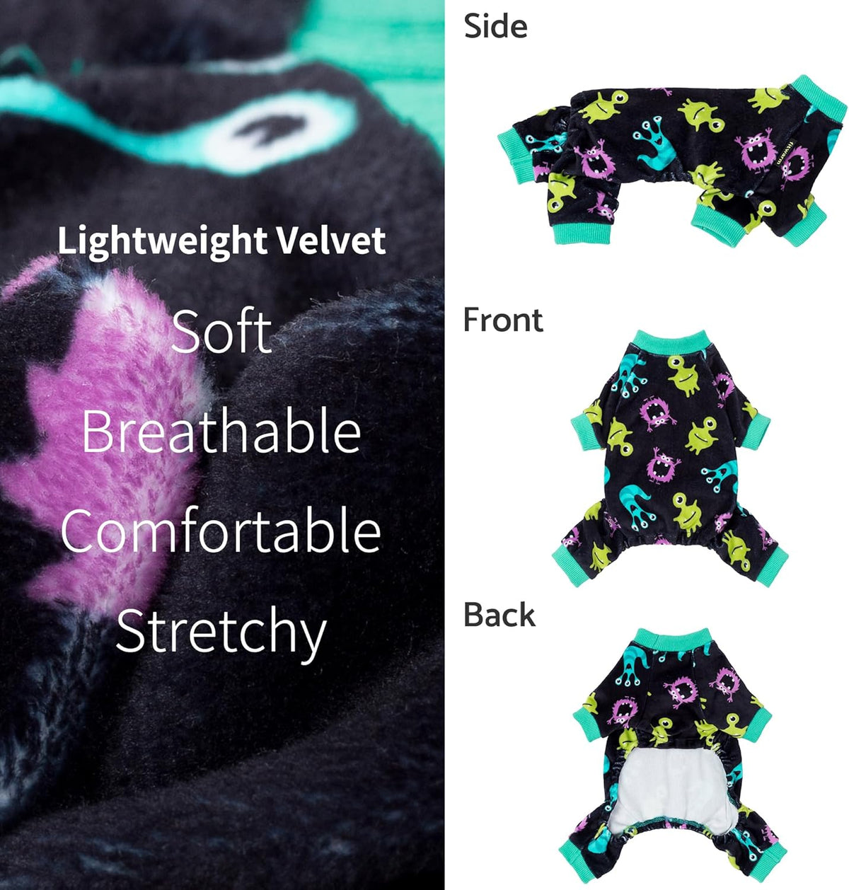 Fitwarm Cute Monster Halloween Dog Pajamas, Funny Costumes for Small Dogs Boy Girl, Festive Pet