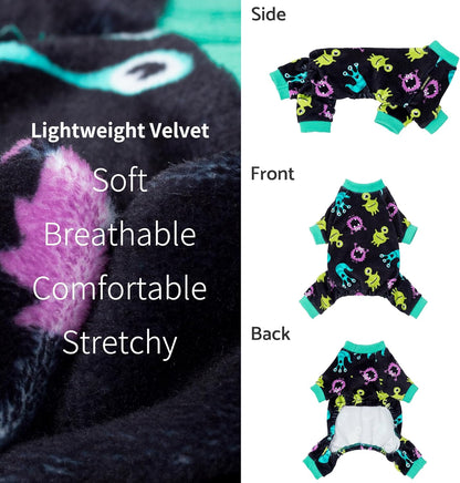 Fitwarm Cute Monster Halloween Dog Pajamas, Funny Costumes for Small Dogs Boy Girl, Festive Pet