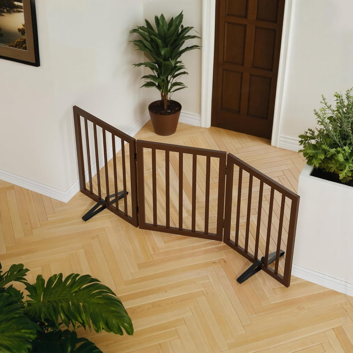Dog Gate for Stairs,Foldable Dog Gate for Indoor Doorways House,Freestanding Pet Gates for