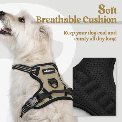 rabbitgoo Dog Harness No Pull with 2 Leash Clips, Adjustable Soft Padded, Reflective Oxford No