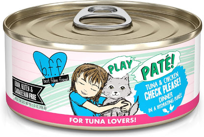 Weruva B.F.F. Play - Best Feline Friend Paté Lovers, Aw Yeah!, Tuna & Chicken Check Please! with