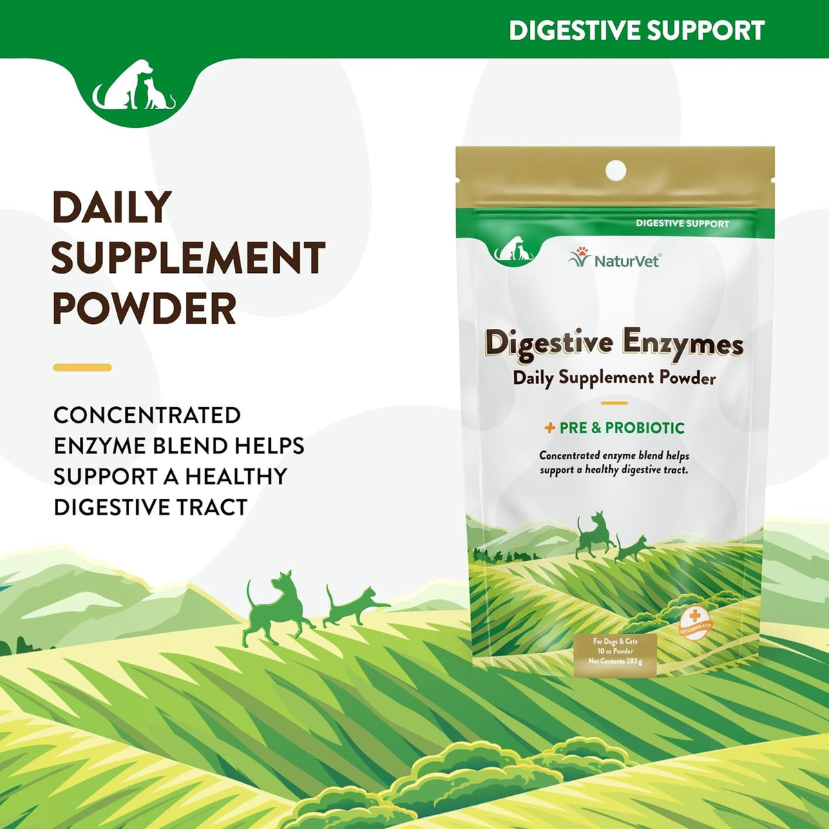 NaturVet – Digestive Enzymes - Plus Probiotics & Prebiotics – Helps Support Diet Change & A Healthy