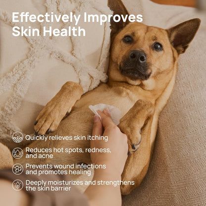 HICC PET Itch Relief Wipes for Dogs & Cats, Rapidly Relieves Itching, Soothes Hot Spots and Skin