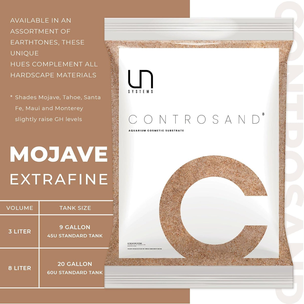 Ultum Nature Systems Controsand Mojave Aquarium Sand (3L) - Freshwater Tank Substrate for Live
