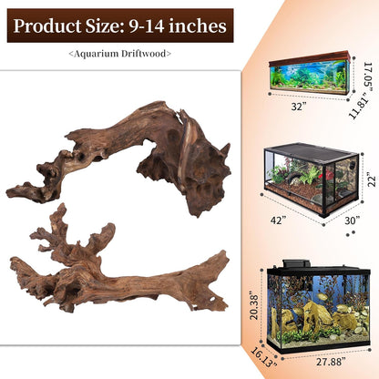 majoywoo Natural Large Coral Driftwood for Aquarium Decor Reptile Decor, Assorted Driftwood Branch