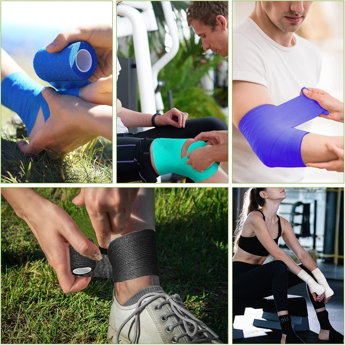 Treela 36 Pcs Self Adherent Bandage 4" X 5 Yard Wrap Breathable Cohesive Bandage Elastic Adhesive