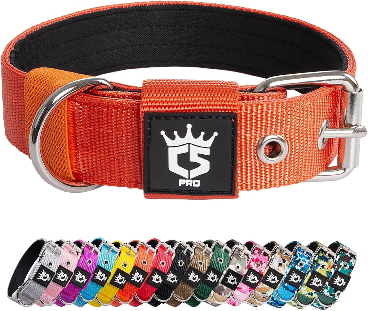 TSPRO Tactical Dog Collar 1.25 Inch Wide Thick Dog Collars with Heavy Duty Metal Buckle, Durable