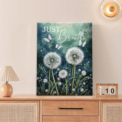 Dandelion Pictures Wall Art, Farmhouse Floral Bathroom Wall Decor, Rustic Inspirational Framed