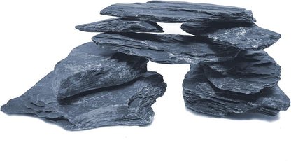 Natural Slate Stone 5 to 7 Inches - USA Sourced and Packaged for Aquascaping Aquariums, Terrariums