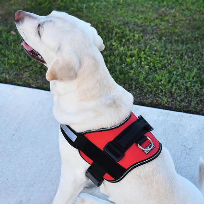 Dogline Dog Harness, Reflective No-Pull Adjustable Vest with Handle for Walking, Training, Service