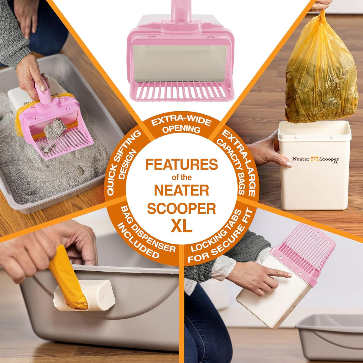 Neater Pet Brands Neater Scooper XL Cat Litter Scoop, 15 Refill Bags – Extra-Large Capacity
