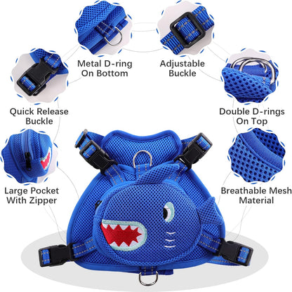 IDOMIK Dog Backpack Harness, No-Pull Dog Backpack with D-Ring for Small Medium Dogs, Cute Self