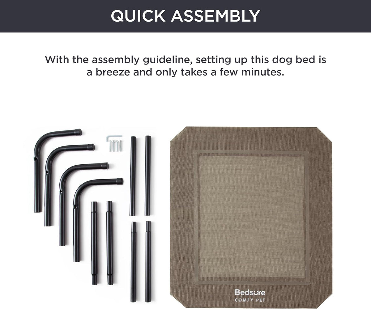 Bedsure Outdoor Elevated Dog Bed Large Sized Dog, Portable Indoor & Outdoor Cooling Raised Cot Pet