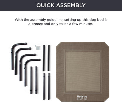 Bedsure Outdoor Elevated Dog Bed Large Sized Dog, Portable Indoor & Outdoor Cooling Raised Cot Pet