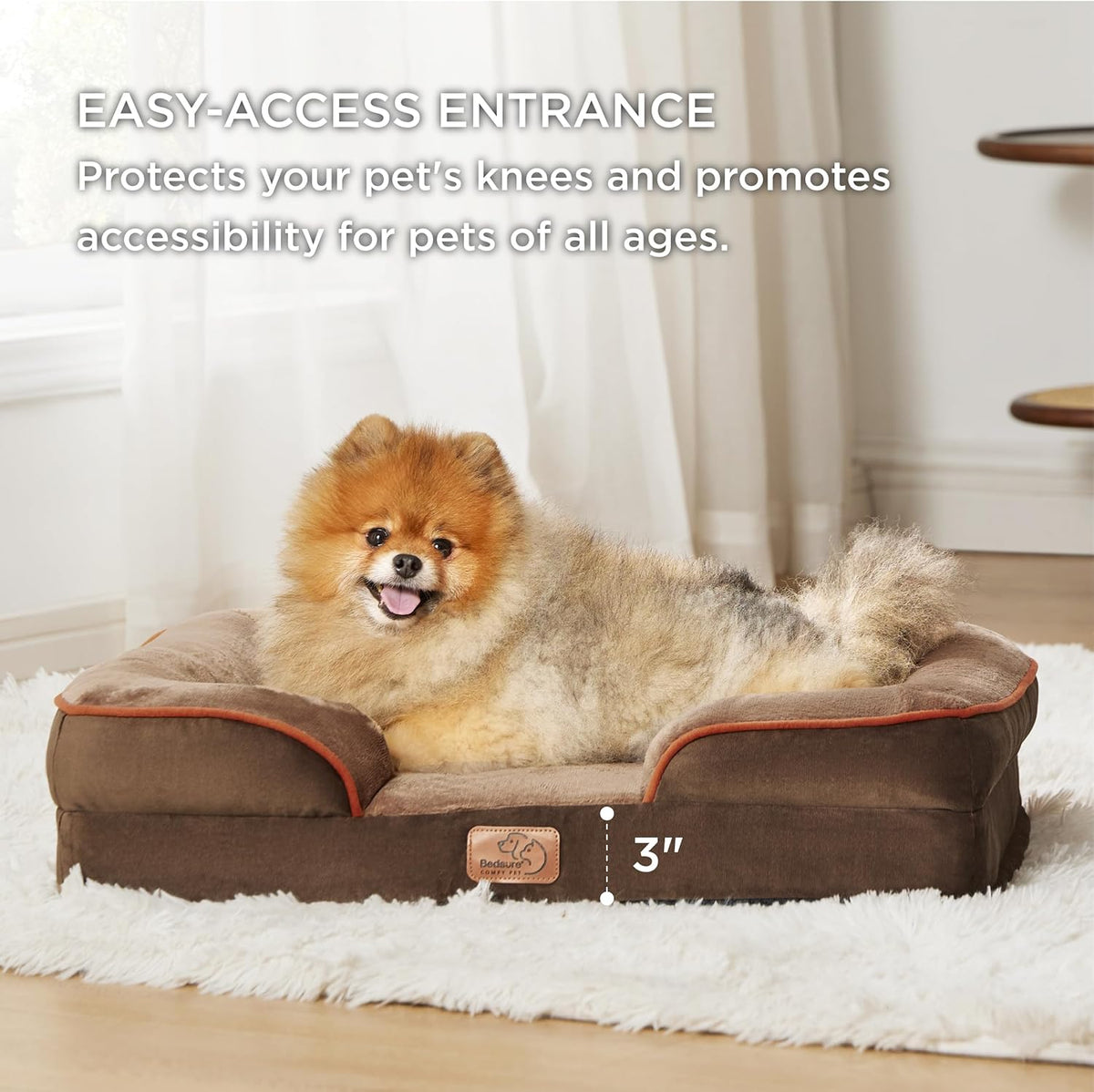 Bedsure Orthopedic Dog Beds for Small Dogs - Washable Small Dog Cat Bed Waterproof, Comfort Pet