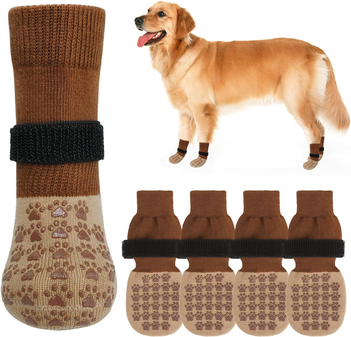 SCENEREAL Dog Socks to Prevent Licking Paws for Hardwood Floors Anti Slip, Dog Grippy Socks Shoes