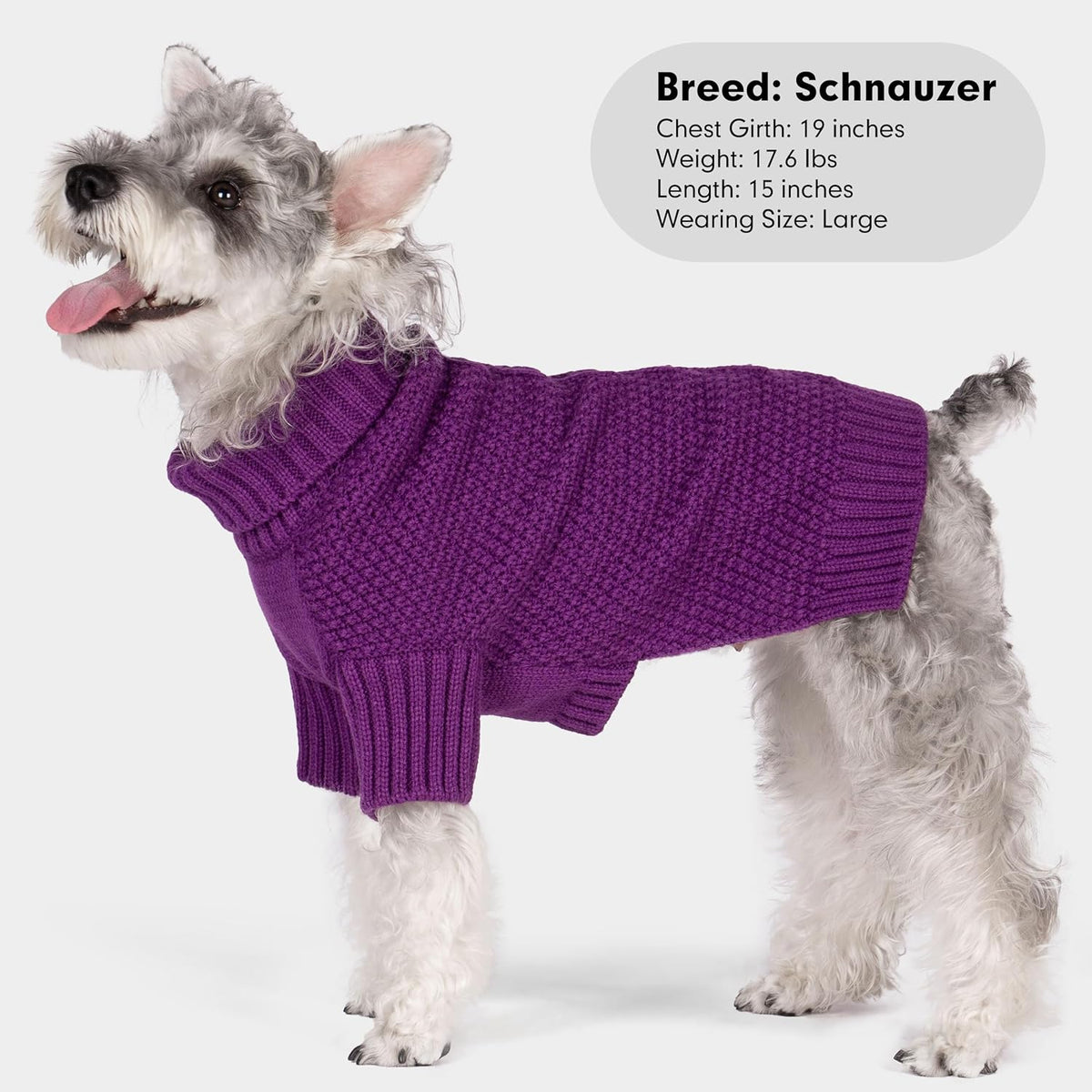 cyeollo Dog Sweater Pullover Turtleneck for Large Dogs, Classic Knitwear Fall Winter Cold Weather