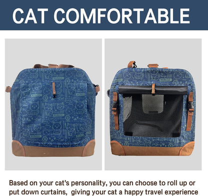 Extra Large Cat Carrier Soft Sided, Portable Small Dog Carrier for 2 Cats, 24"x16.5"x16" Car Travel