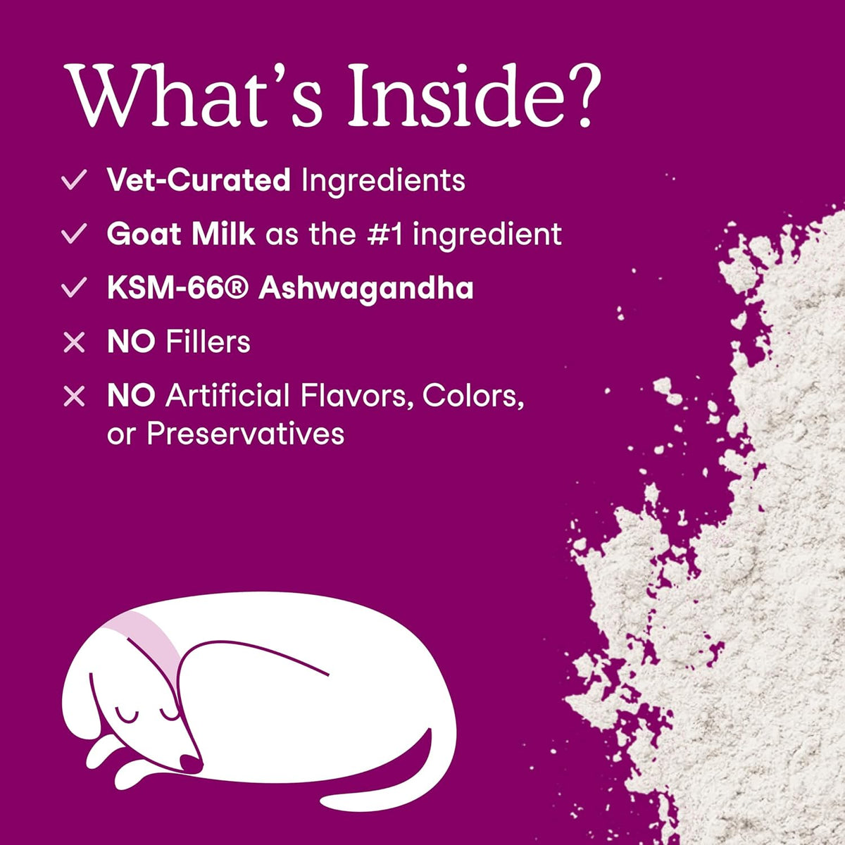 Fera Pets Goat Milk - Calming Supplement for Dogs & Cats - Ashwagandha, L-Theanine, & Passion