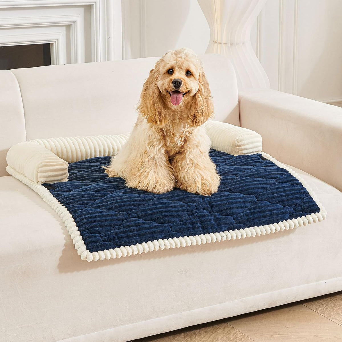 HAOMAIJIA Dog Couch Bed for Medium Dogs, Non Slip Pet Couch Covers for Sofa Thick Soft Washable Dog