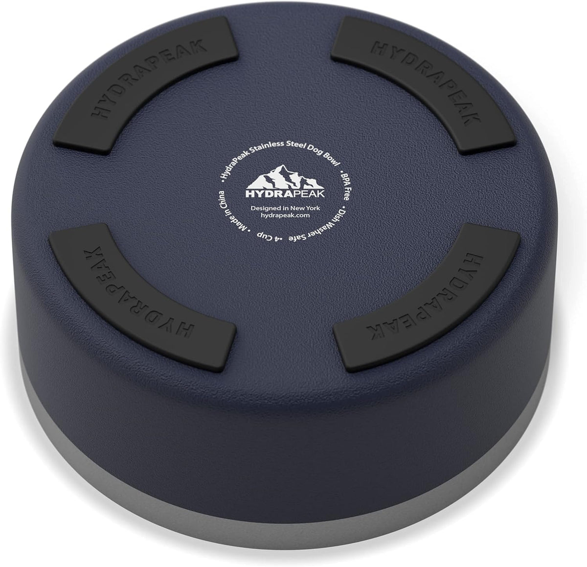 Hydrapeak Dog Bowl; Non Slip Stainless Steel; Water and Food Dish; Large Sized and Small Dogs; 32oz