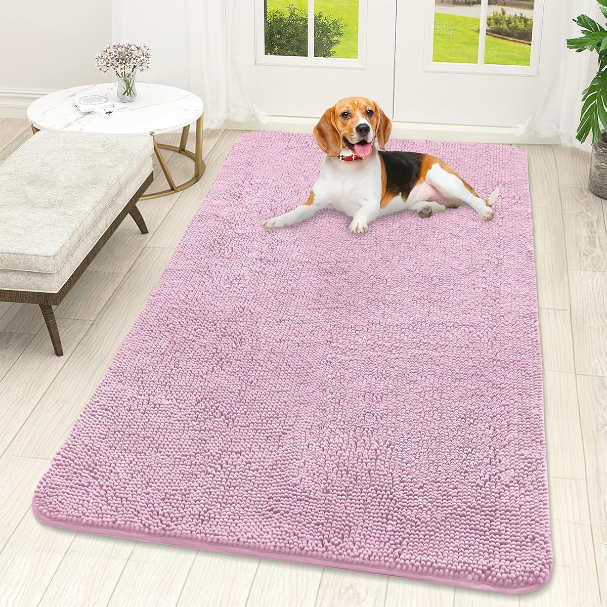OLANLY Dog Door Mat for Muddy Paws 59x32, Absorbs Moisture and Dirt, Absorbent Non-Slip Washable