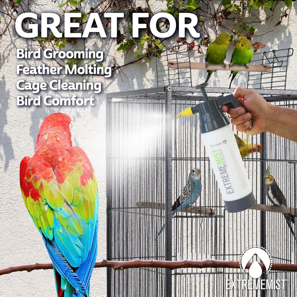 EXTREMEMIST High-Performance Bird Sprayer | Ultrafine Avian Pump Mister | Handheld Pet Bird Bath