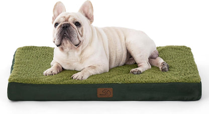Bedsure Dog Bed Medium Size Dog - Orthopedic Flat Puppy Beds with Removable Washable Cover, Egg