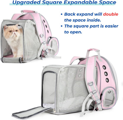 Lollimeow Cat Carrier Backpack, Bubble Expandable Backpack Carrier, Pets and Small