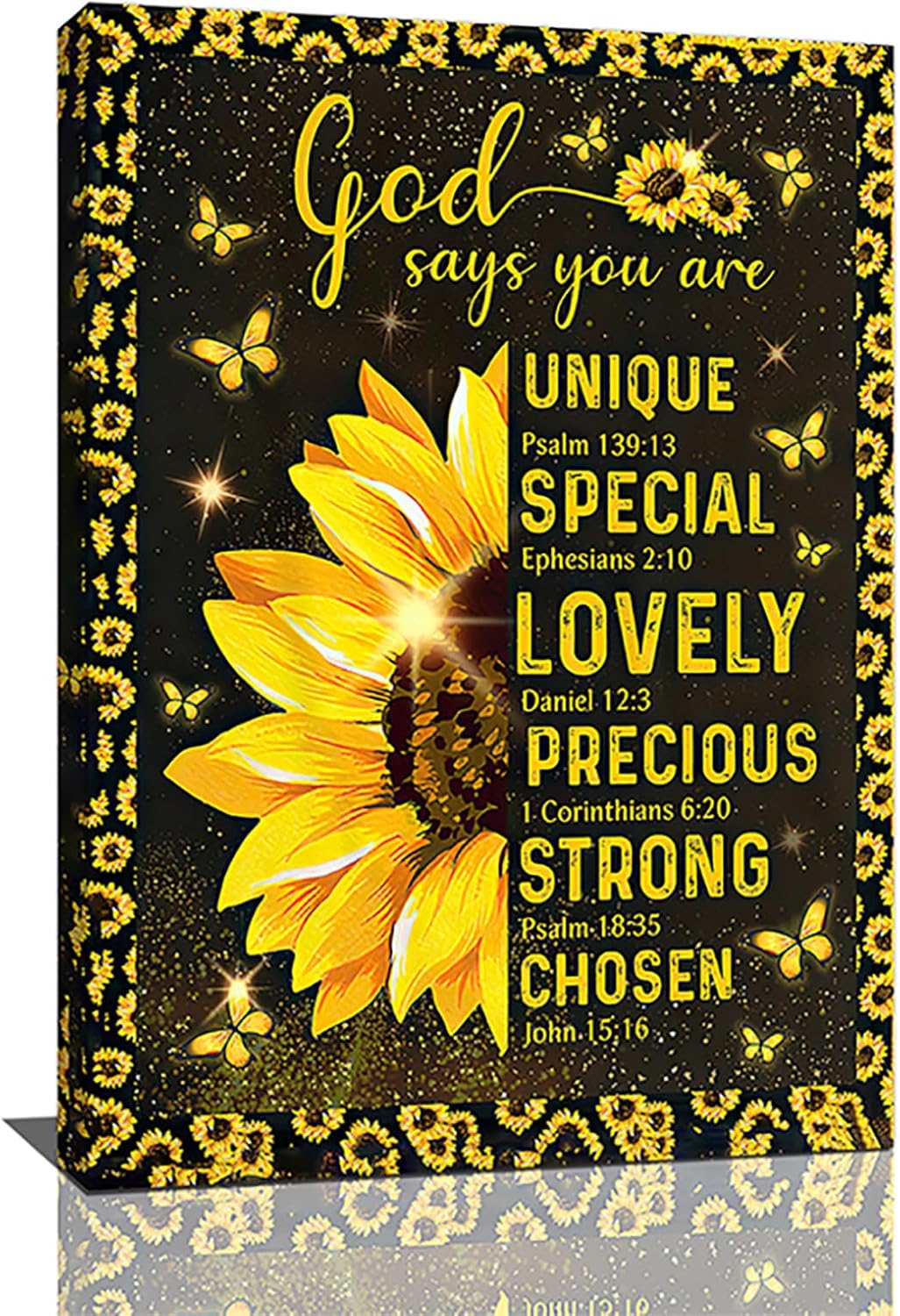 Christian Sunflower Bathroom Pictures Wall Art, Bible Verse Bathroom Wall Decor for Bedroom Office