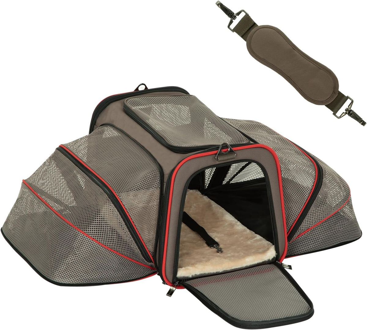 Petsfit 2 Side Expandable Pet Carrier Dog Carrier Cat Carrier for 2 Cats, 19" Lx 12" Wx 12" H, with