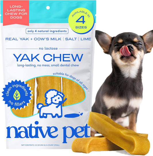 Native Pet Yak Cheese Himalayan Dog Chews - Long Lasting Dental Sticks for Small Breeds– 100% All